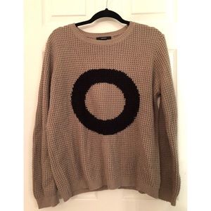 Cozy Tan “O” Graphic Sweater